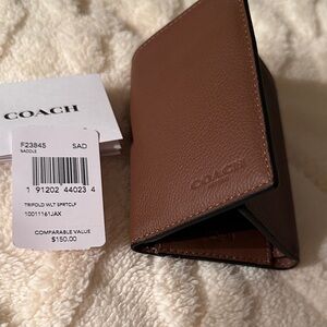 Coach Saddle Brown Trifold Key Holder